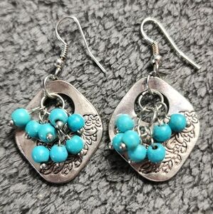 Silver and Turquoise Dangle Earrings